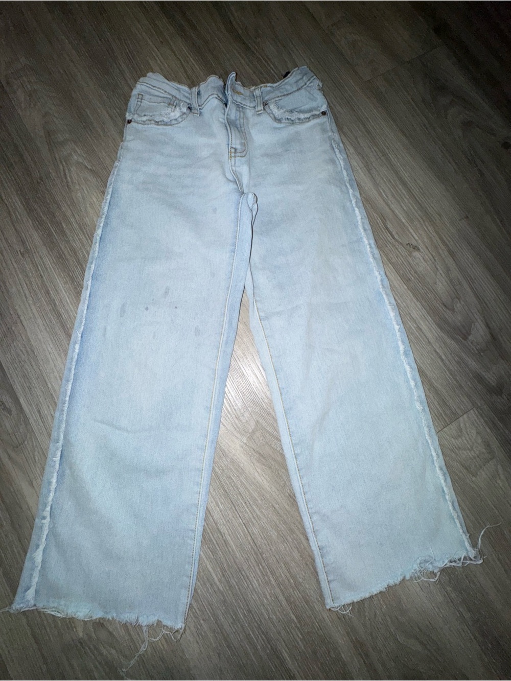 Levi's Light Blue Wide-Leg Jeans with Frayed Hem - Read Description
